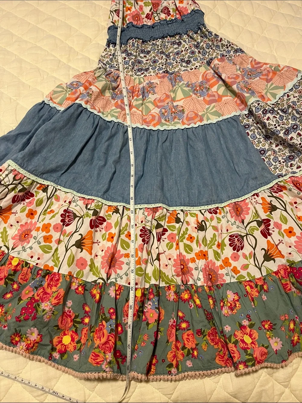 Matilda Jane Mixed Print Girls Maxi Dress 6 - Beach Umbrellas, Florals